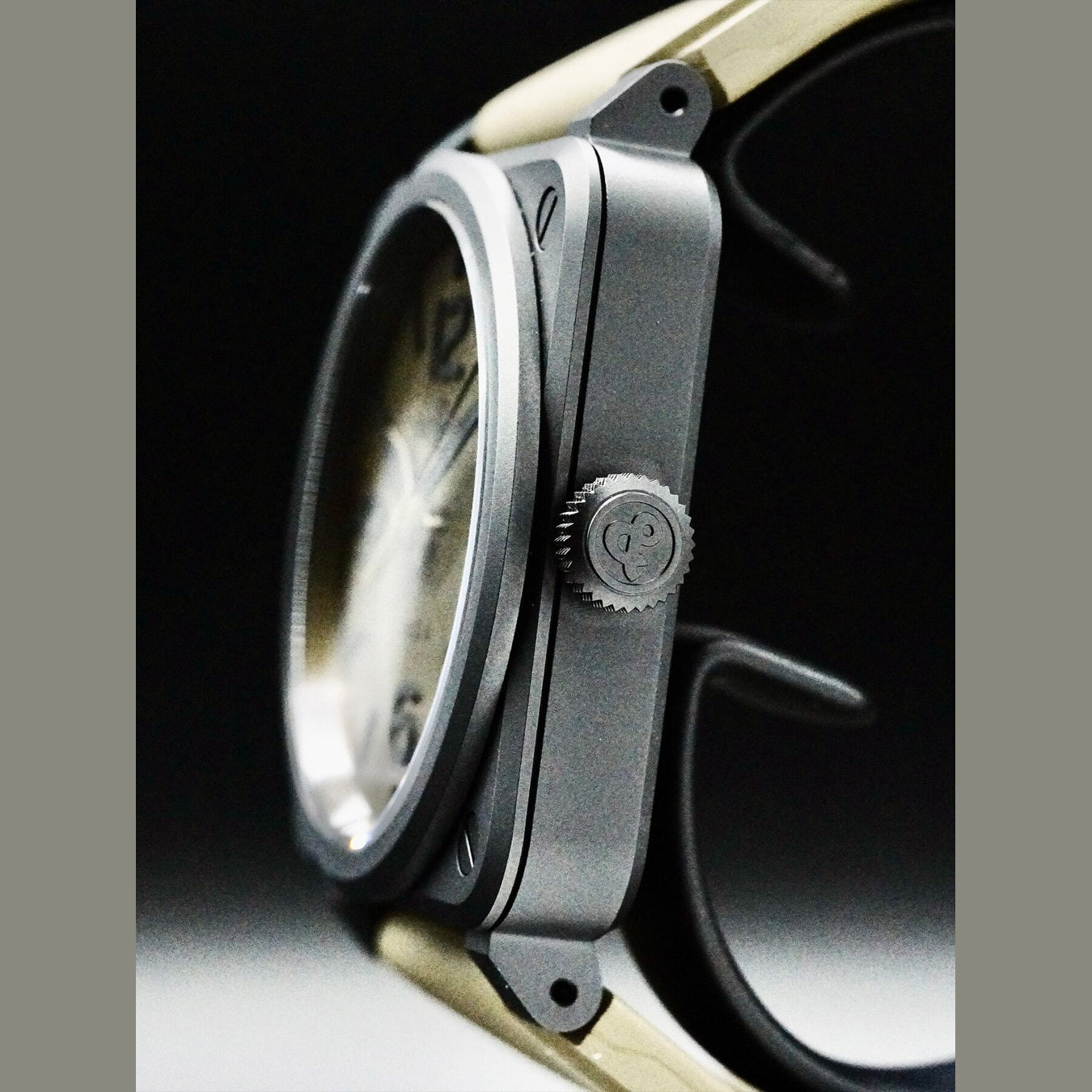 Bell and Ross BR03A-MIL-CE/SRB  Auto Military Ceramic 41mm Rubber Strap