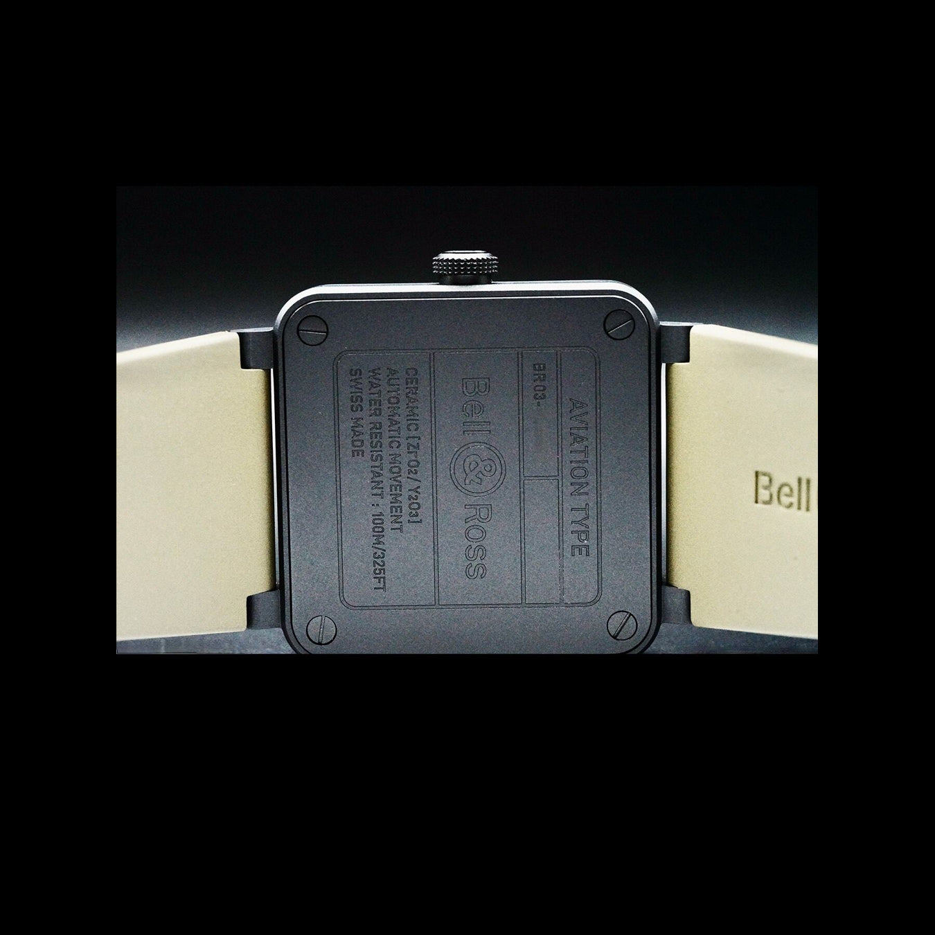 Bell and Ross BR03A-MIL-CE/SRB  Auto Military Ceramic 41mm Rubber Strap
