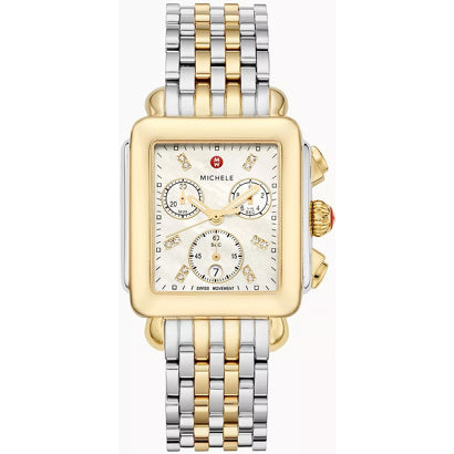 Michele Deco Two-Tone 18K Gold Diamond Dial Watch MWW06A000779