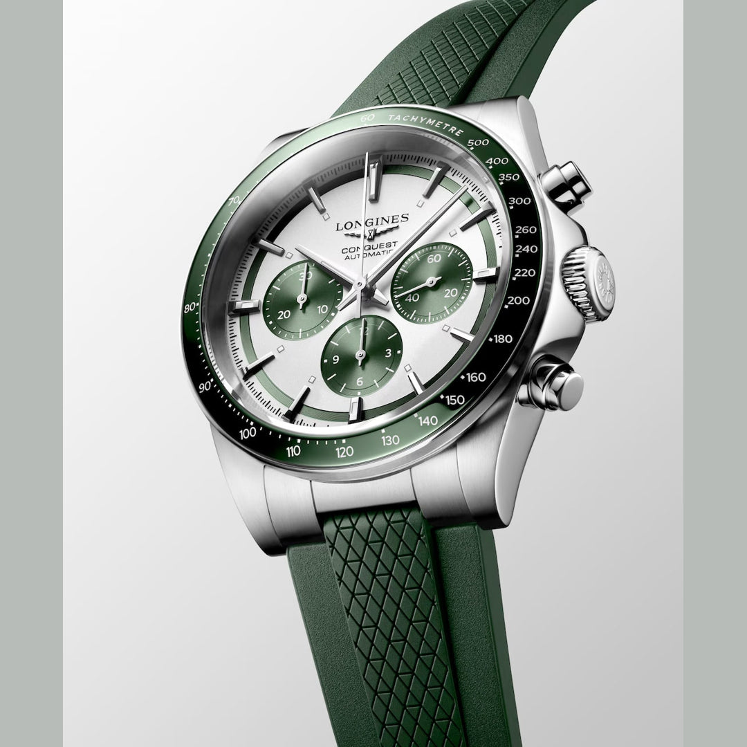 Longines L3.835.4.02.9 Conquest Chronograph Silver on Strap