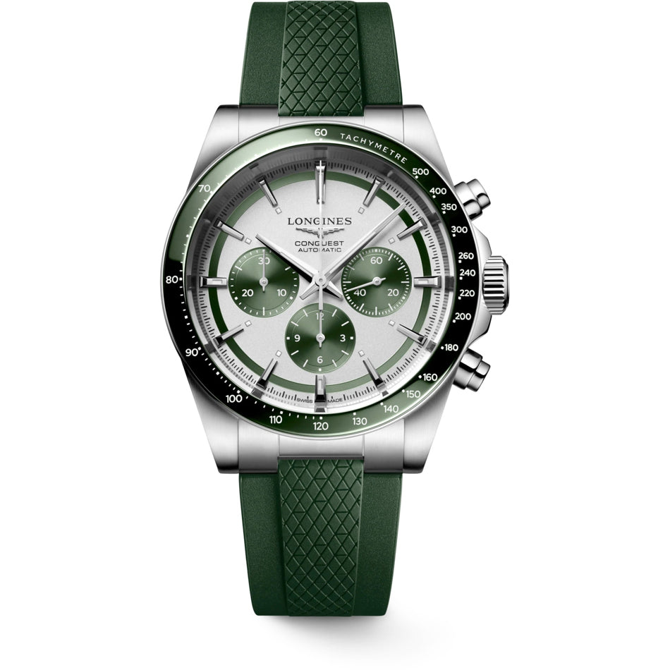 Longines L3.835.4.02.9 Conquest Chronograph Silver on Strap