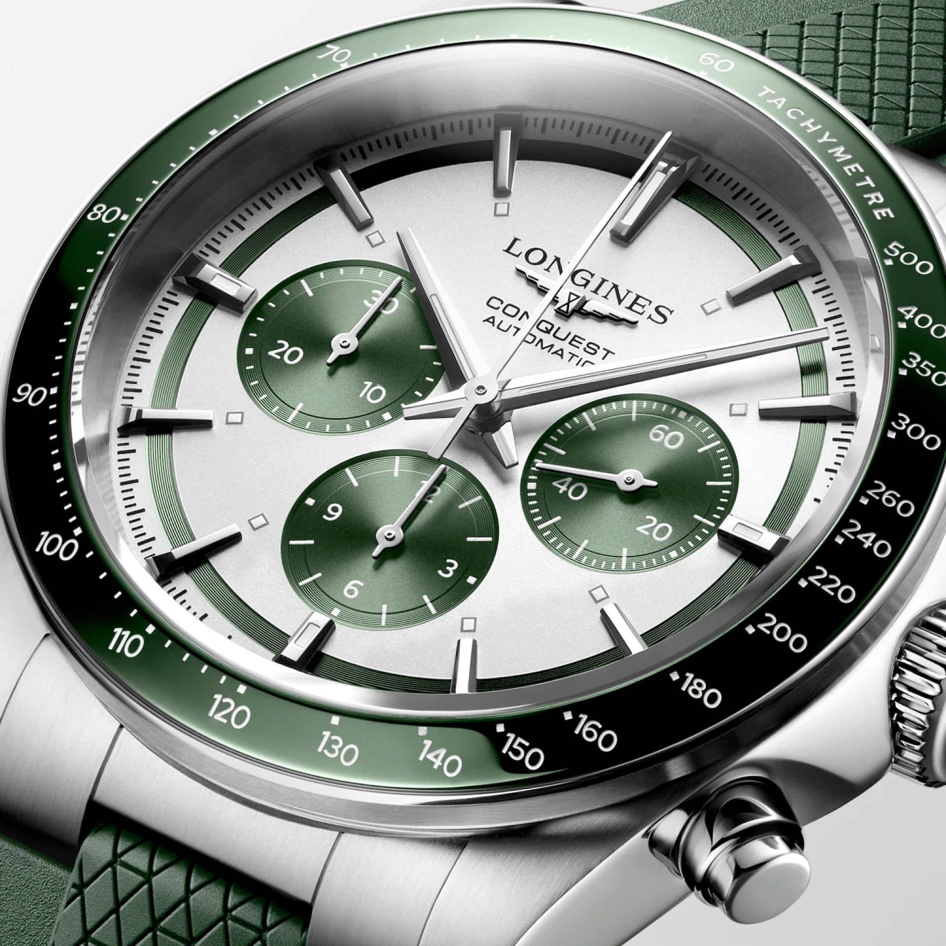Longines L3.835.4.02.9 Conquest Chronograph Silver on Strap