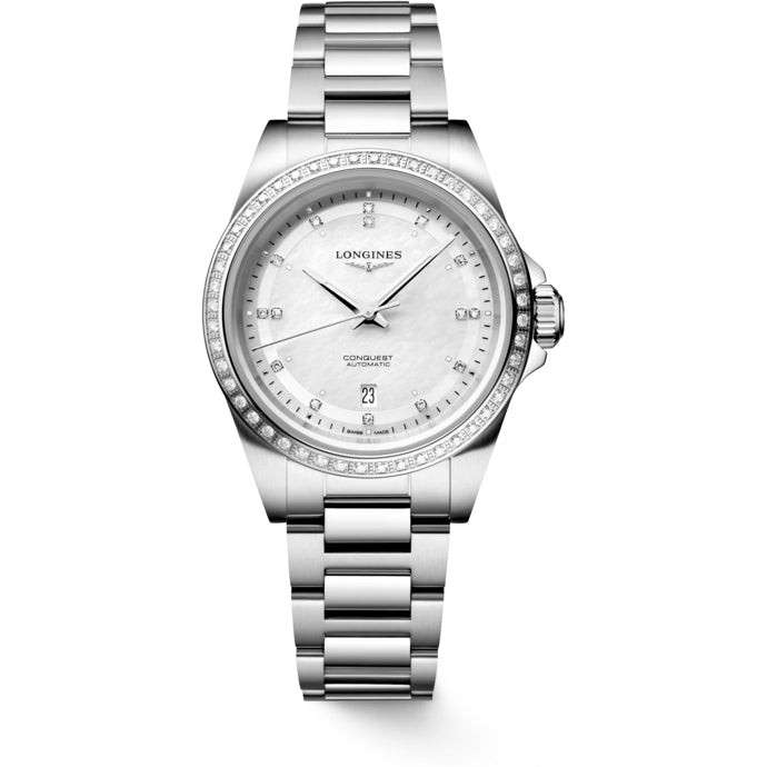 Longines L3.320.0.87.6 Conquest White on Bracelet