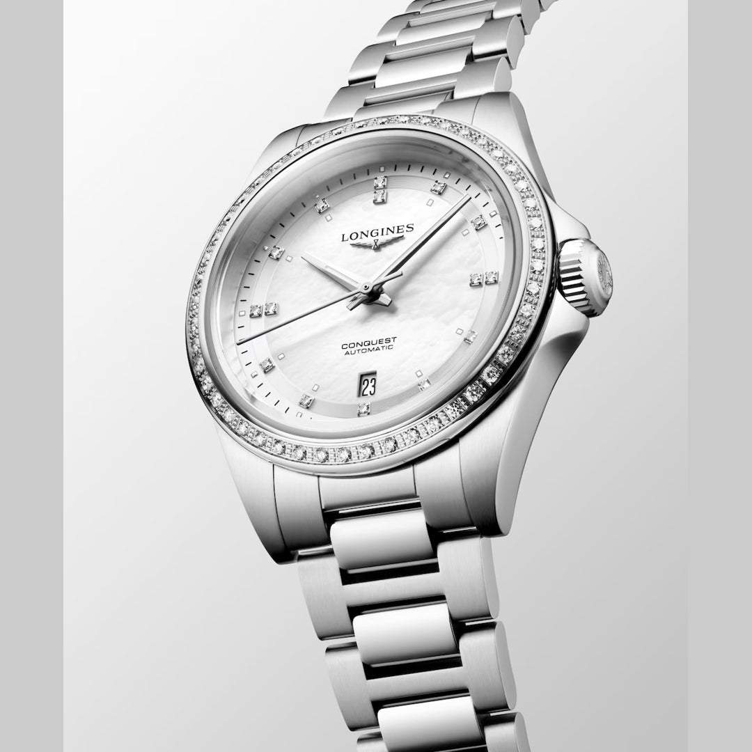 Longines L3.320.0.87.6 Conquest White on Bracelet