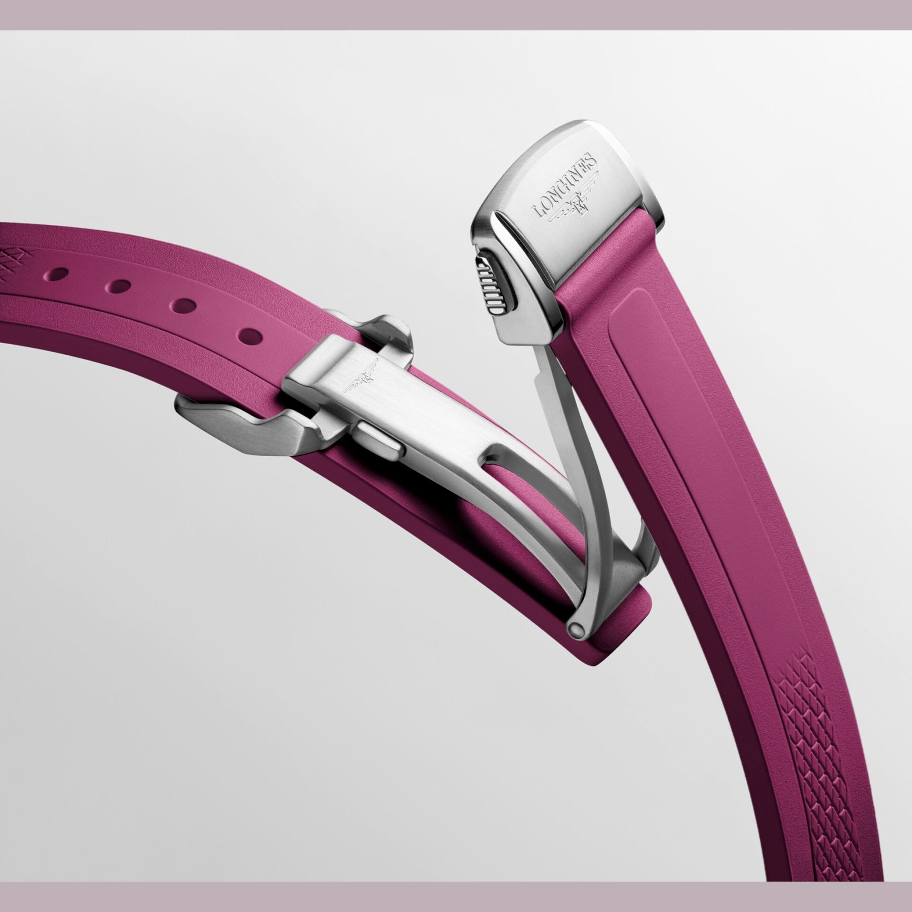 Longines L3.430.5.98.9 Conquest Sunray Purple Dial on Strap