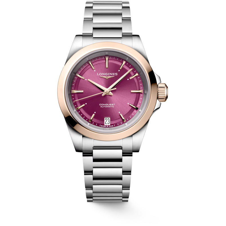 Longines L3.430.5.98.6 Conquest Sunray Purple Dial on Bracelet
