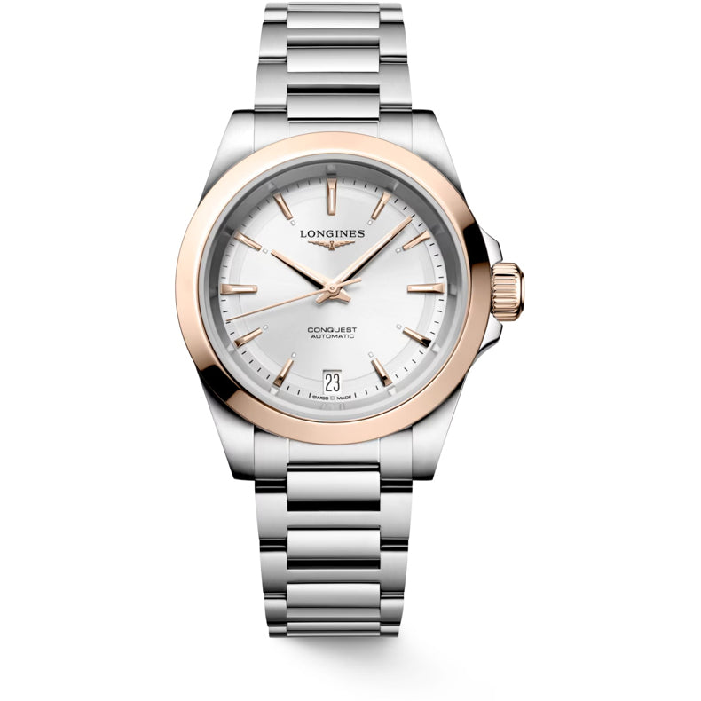 Longines L3.430.5.72.6 Conquest Sunray Silver Dial on Bracelet