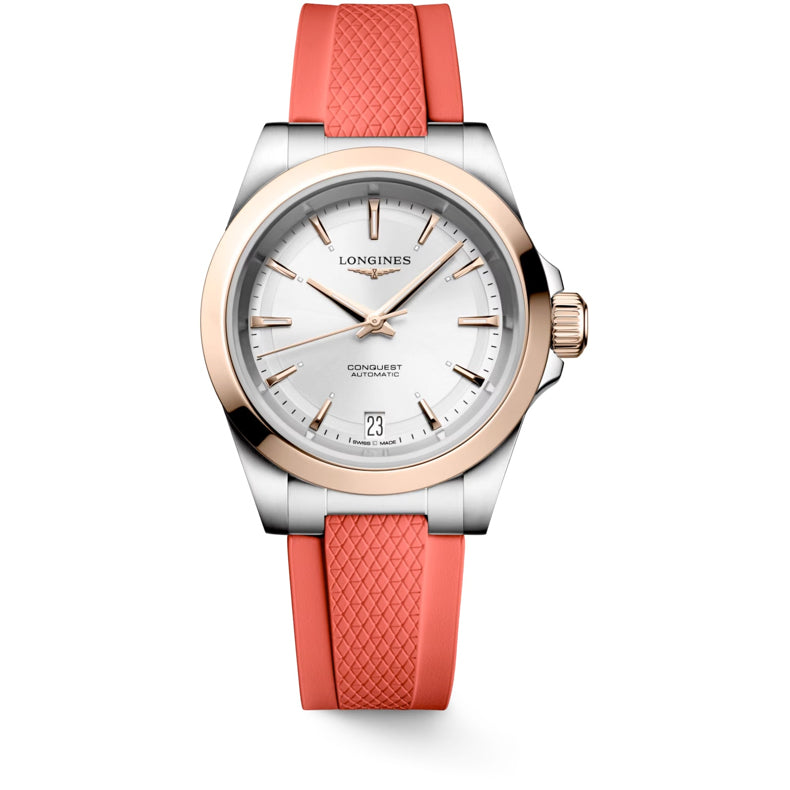 Longines L3.430.5.72.9 Conquest Sunray Silver Dial on Strap