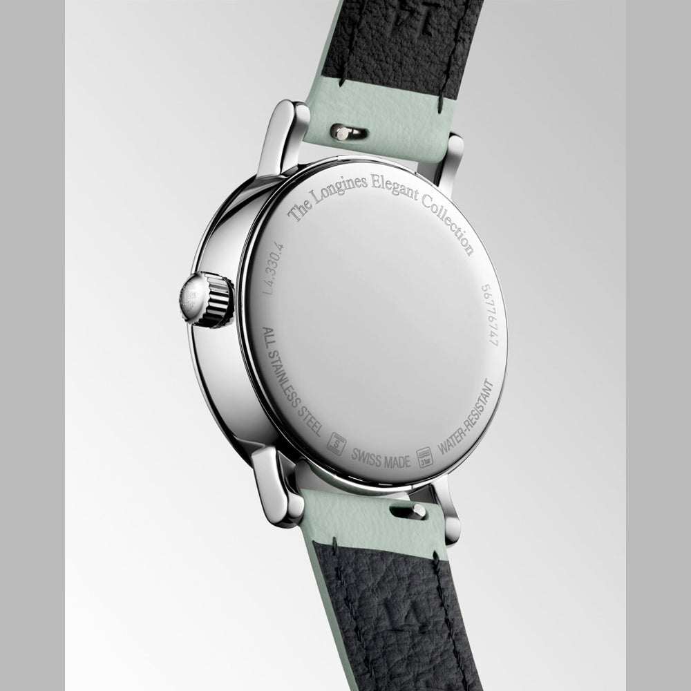 Longines L4.330.4.11.0 Elegant Collection Moonphase White Dial on Strap