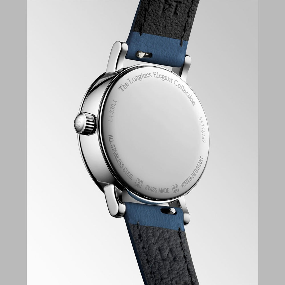 Longines L4.330.4.11.2 Elegant Collection Moonphase White Dial on Strap