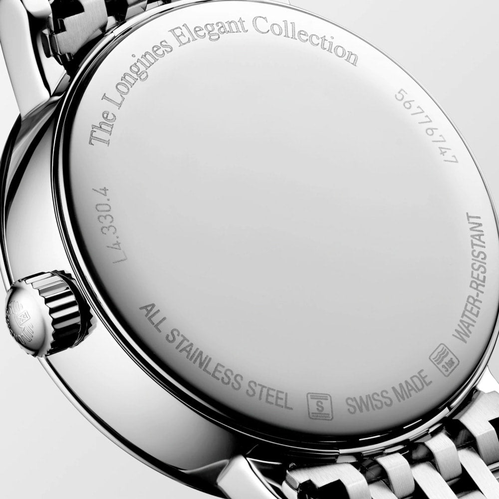 Longines L4.330.4.11.6 Elegant Collection Moonphase White Dial on Bracelet