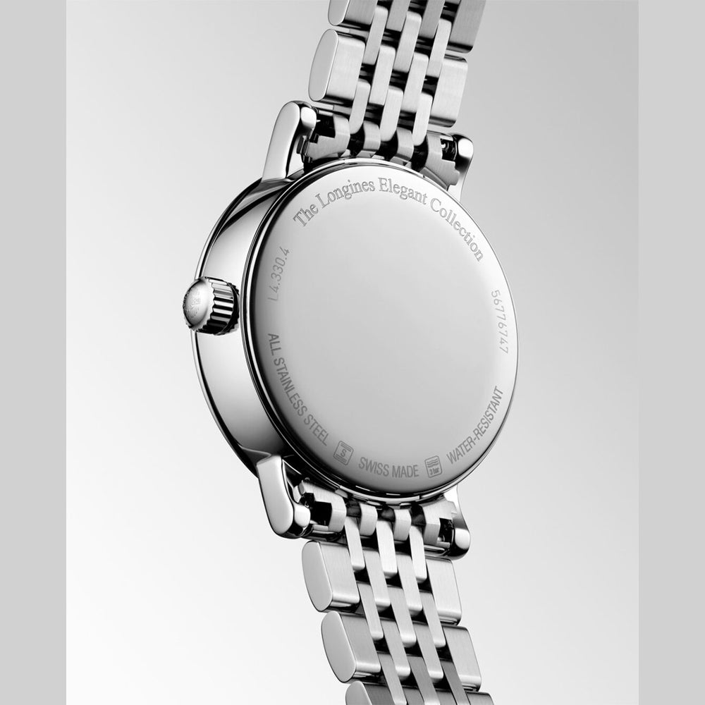 Longines L4.330.4.87.6 Elegant Collection Moonphase White Dial on Bracelet