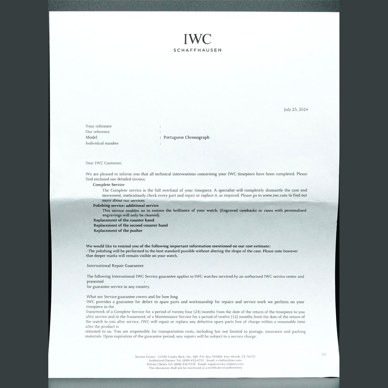 IWC 3741 Portuguese Chronograph