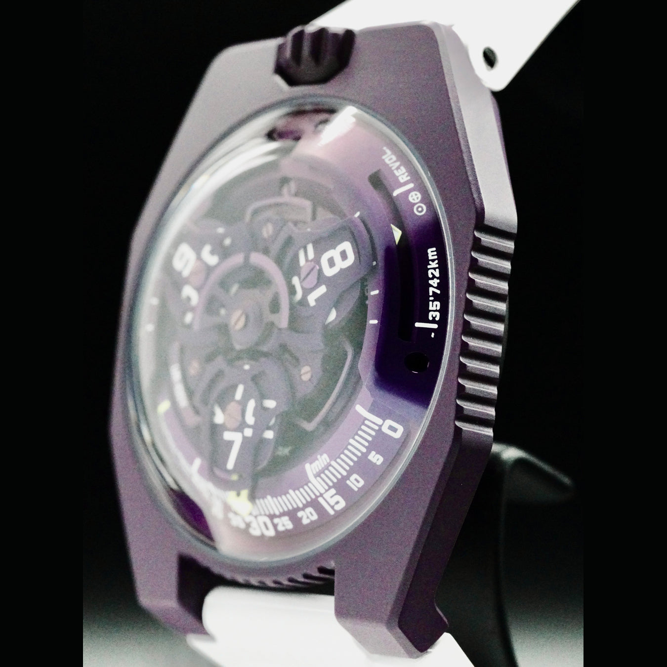 Urwerk UR-100V Violet on White Rubber Strap