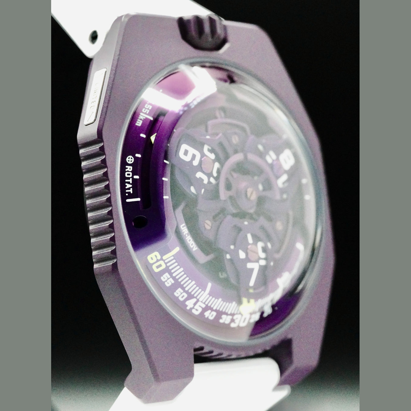 Urwerk UR-100V Violet on White Rubber Strap