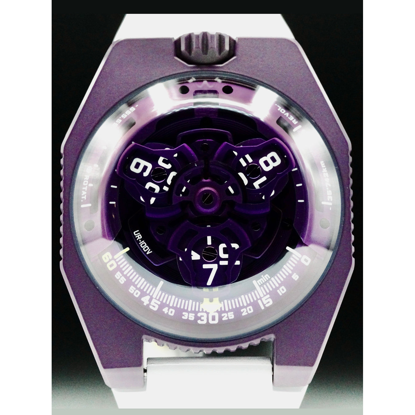 Urwerk UR-100V Violet on White Rubber Strap
