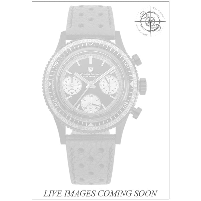 Nivada Grenchen 87041Q10 Chronoking Mecaquartz Black on Racing Strap
