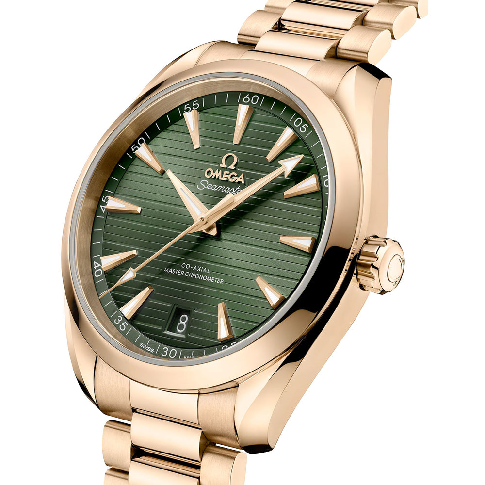Omega 220.50.41.21.10.001 Seamaster Aqua Terra 150M Green Dial Moonshine Gold on Bracelet