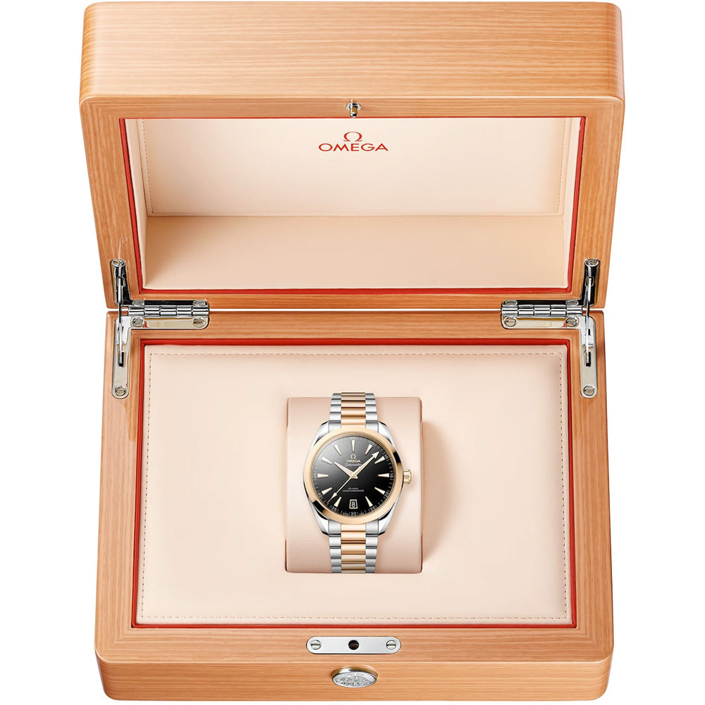 Omega 220.20.41.21.01.001 Seamaster Aqua Terra 150M Steel and Moonshine Gold on Bracelet