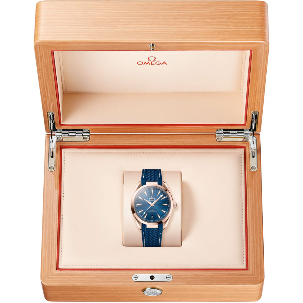 Omega 220.52.41.21.03.001 Seamaster Aqua Terra 41mm Steel and Sedna Gold on Rubber Strap