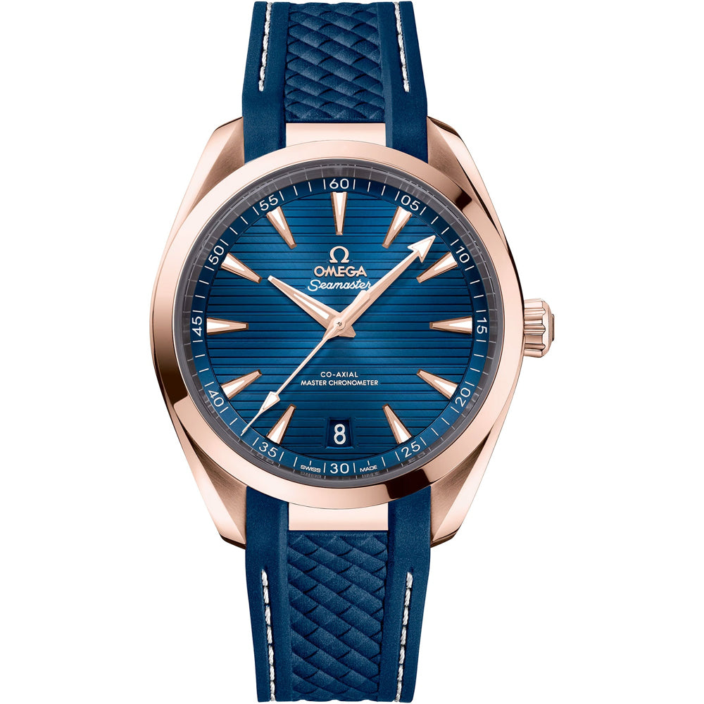 Omega 220.52.41.21.03.001 Seamaster Aqua Terra 41mm Steel and Sedna Gold on Rubber Strap