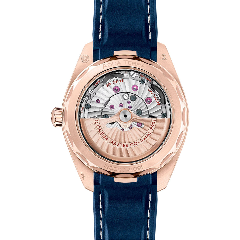 Omega 220.52.41.21.03.001 Seamaster Aqua Terra 41mm Steel and Sedna Gold on Rubber Strap