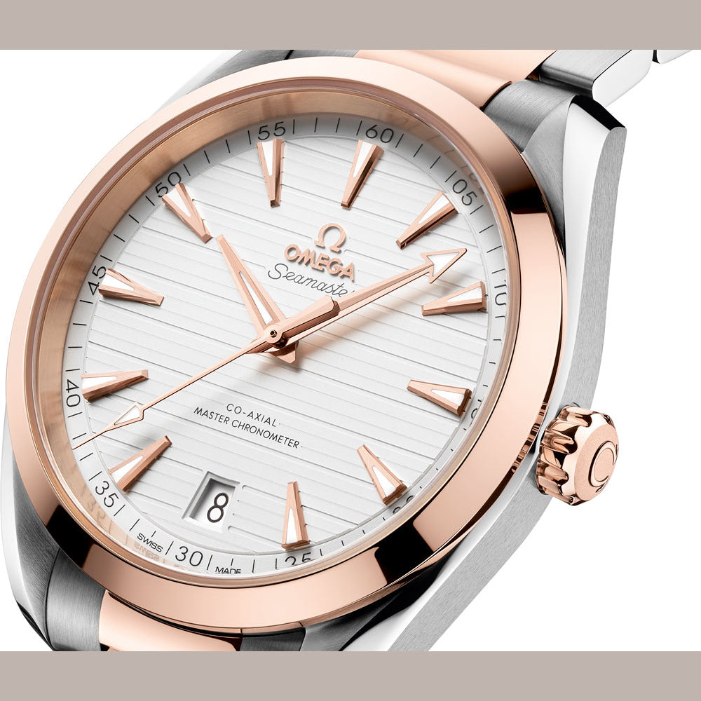 Omega 220.20.41.21.02.001 Seamaster Aqua Terra 41mm Steel and Sedna Gold on Bracelet