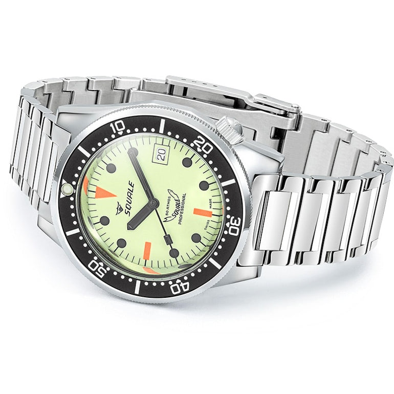 Squale 1521 Full Luminous Steel on Bracelet