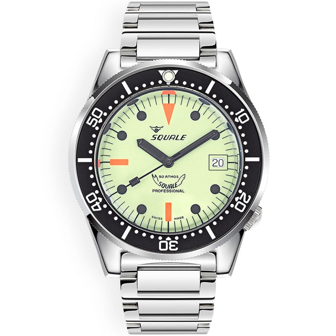 Squale 1521 Full Luminous Steel on Bracelet