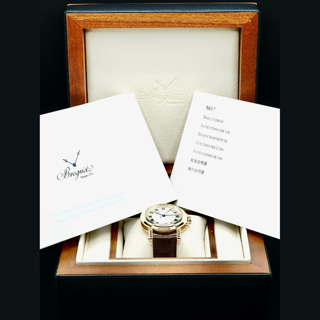Breguet Marine 5817BA/12/9V8 Yellow Gold on Strap
