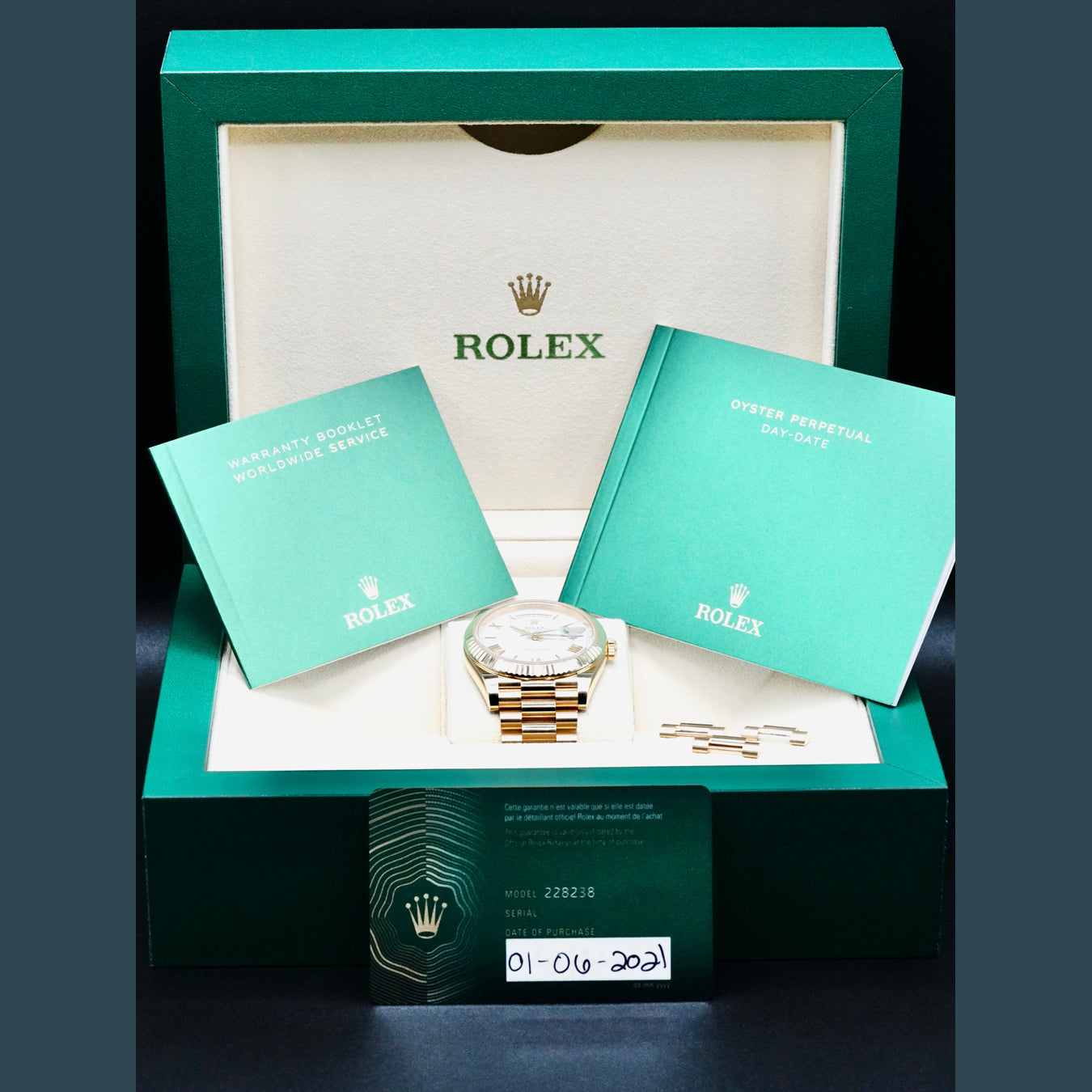 Rolex M228238-0042 Day Date President White Roman Dial 40mm