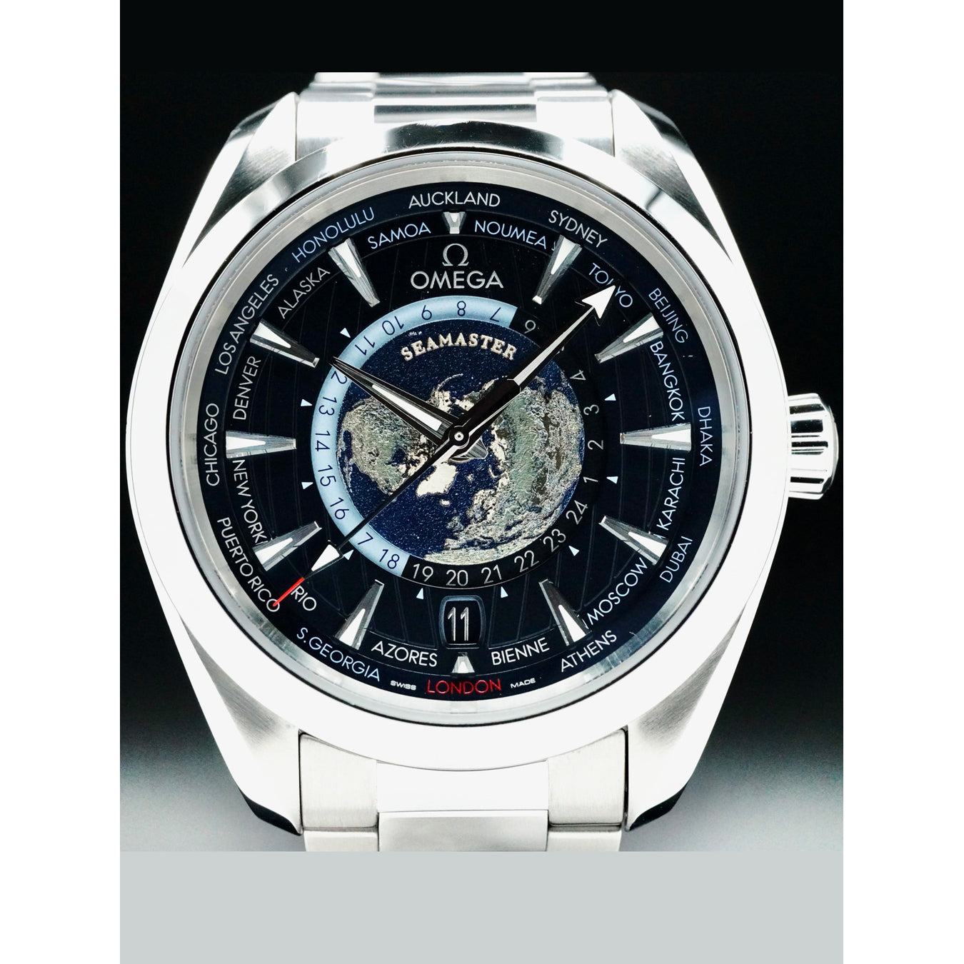 Omega 220.12.43.22.03.001 Seamaster Aqua Terra 150m GMT World Timer 43mm