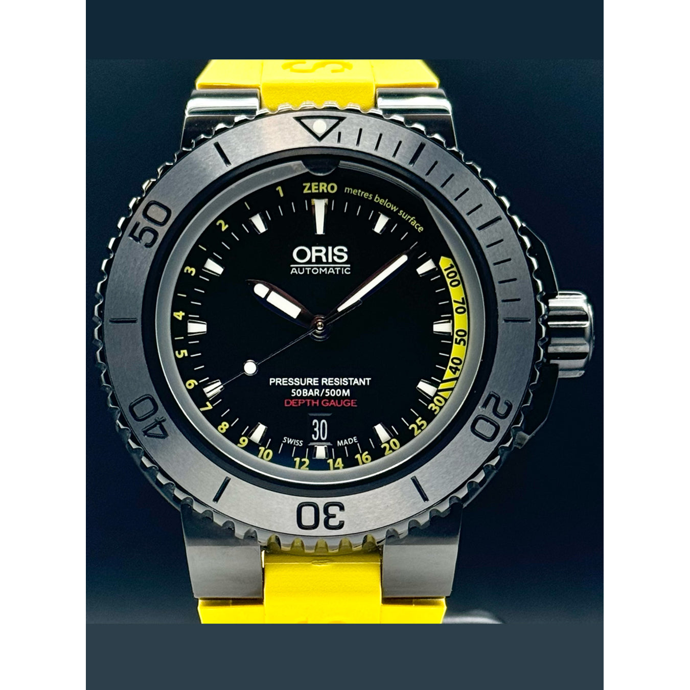 Oris 01 733 7675 4154 Aquis Depth Gauge
