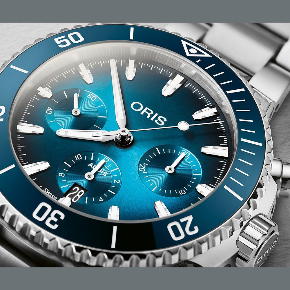 Oris 01 771 7793 4155-07 8 23 01PEB Aquis Chronograph Blue