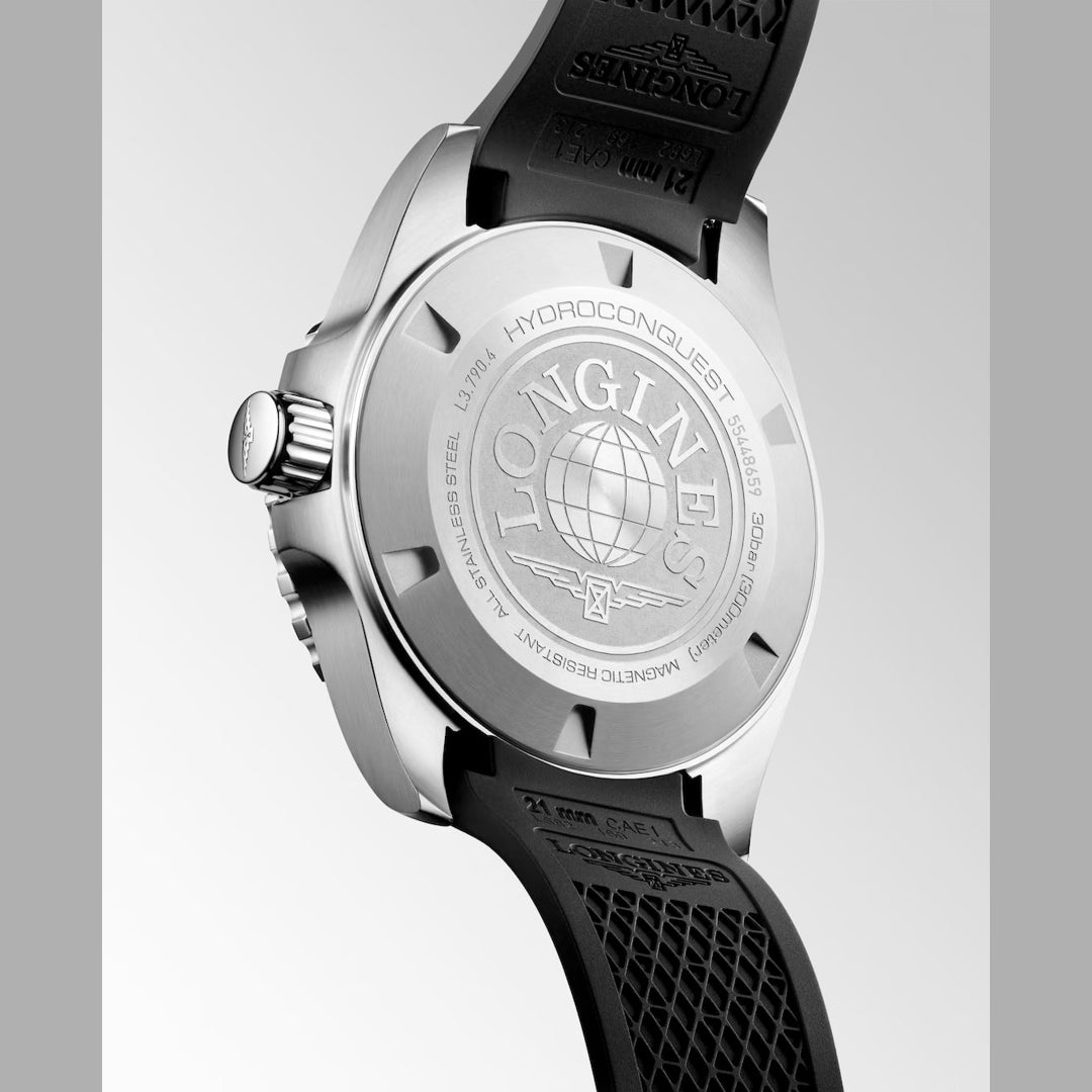 Longines Hydroconquest L3.790.4.56.9 GMT Black Dial on Strap