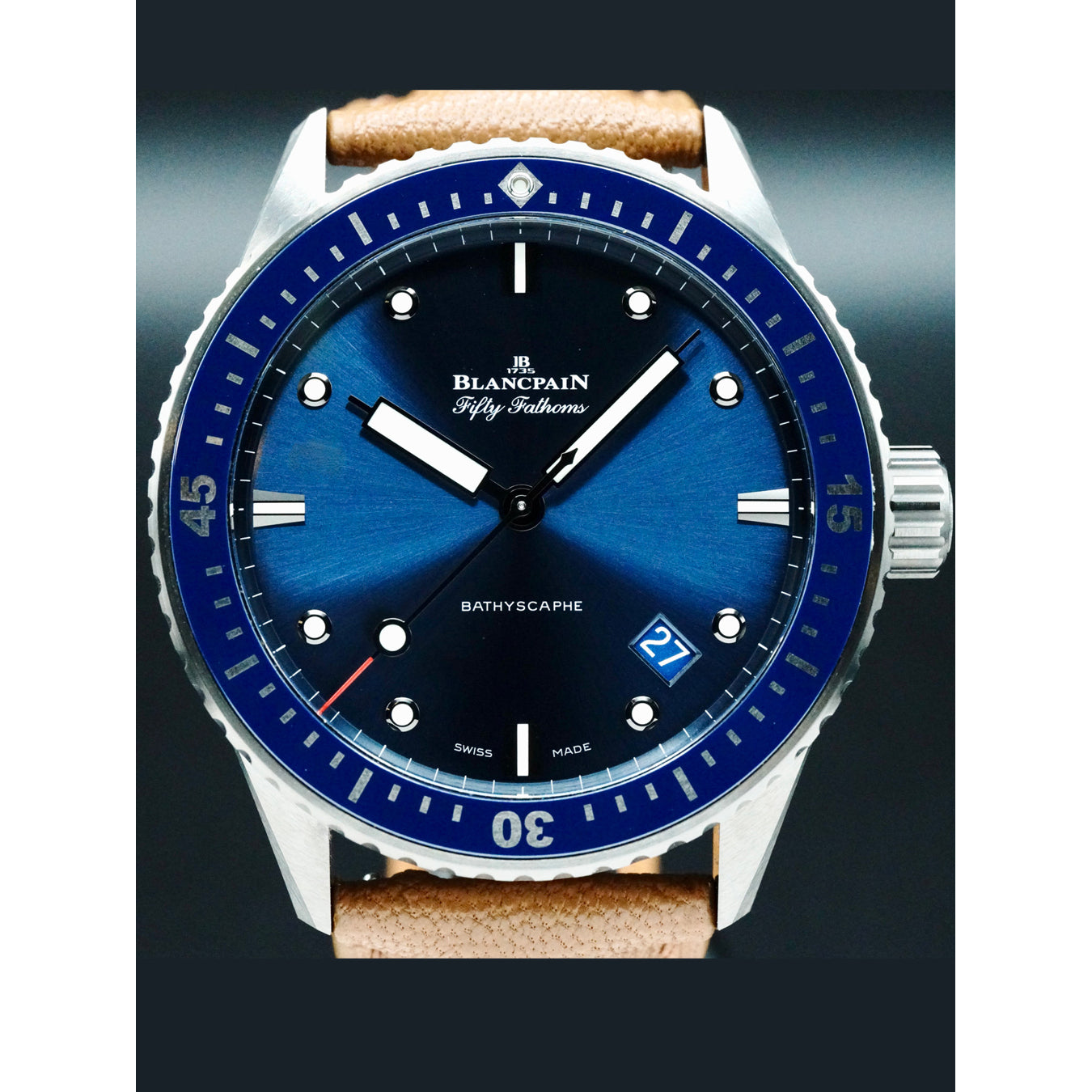Blancpain 5000 0240 O52A Fifty Fathoms Bathyscape Grey Ceramic Blue Dial