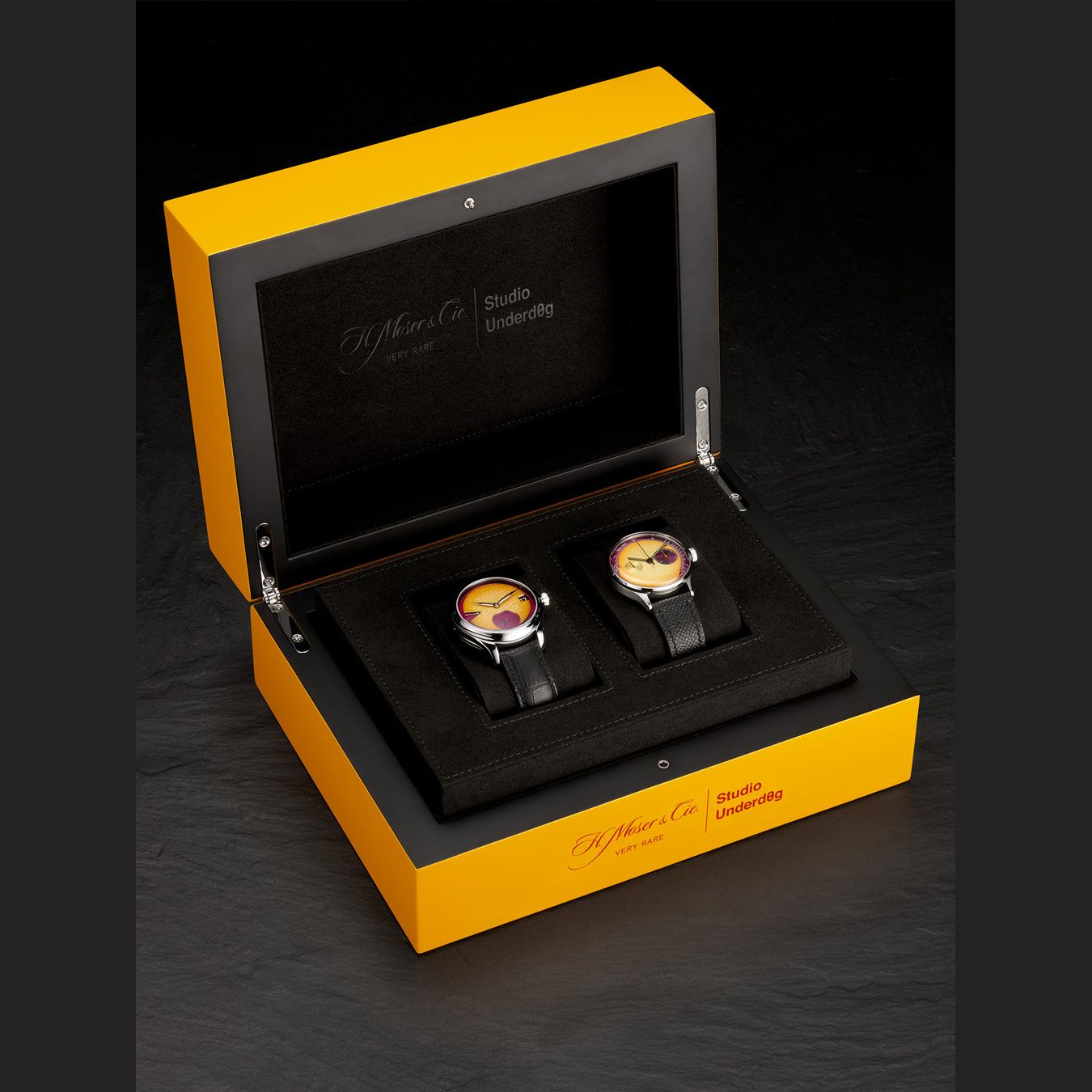 H. Moser & Cie. x Studio Underd0g 1800-1200 03PFB Endeavour Perpetual Calendar "Passion Fruit" SET