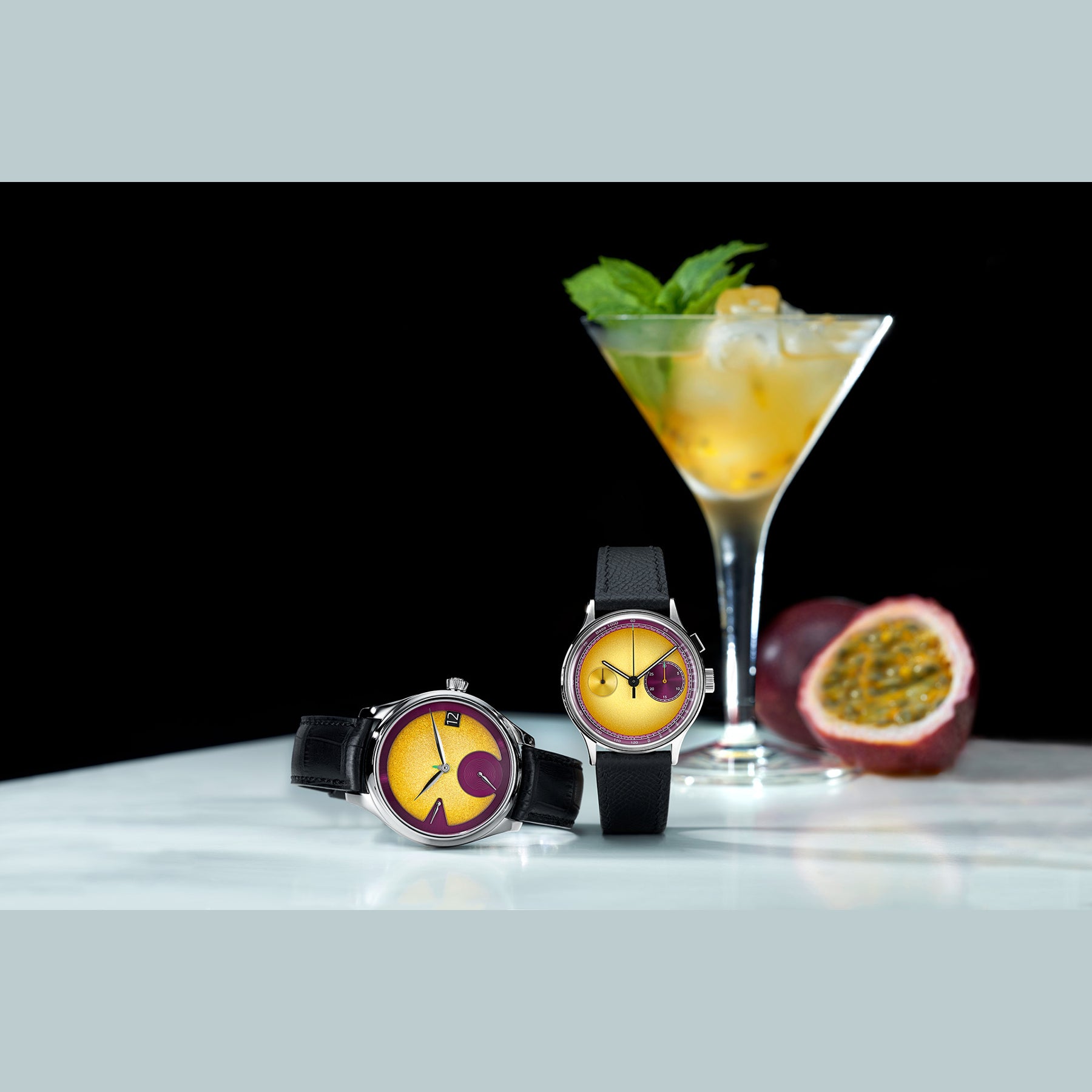 H. Moser & Cie. x Studio Underd0g 1800-1200 03PFB Endeavour Perpetual Calendar "Passion Fruit" SET