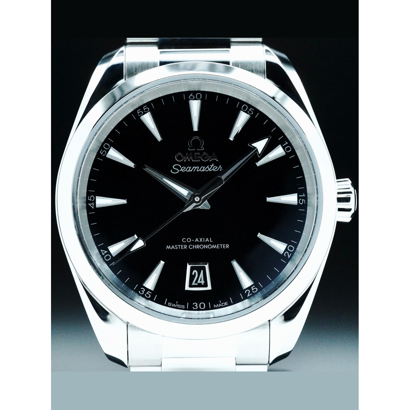 Omega 220.10.38.20.01.004 Seamaster Aqua Terra 150M 38mm Black Steel on Bracelet