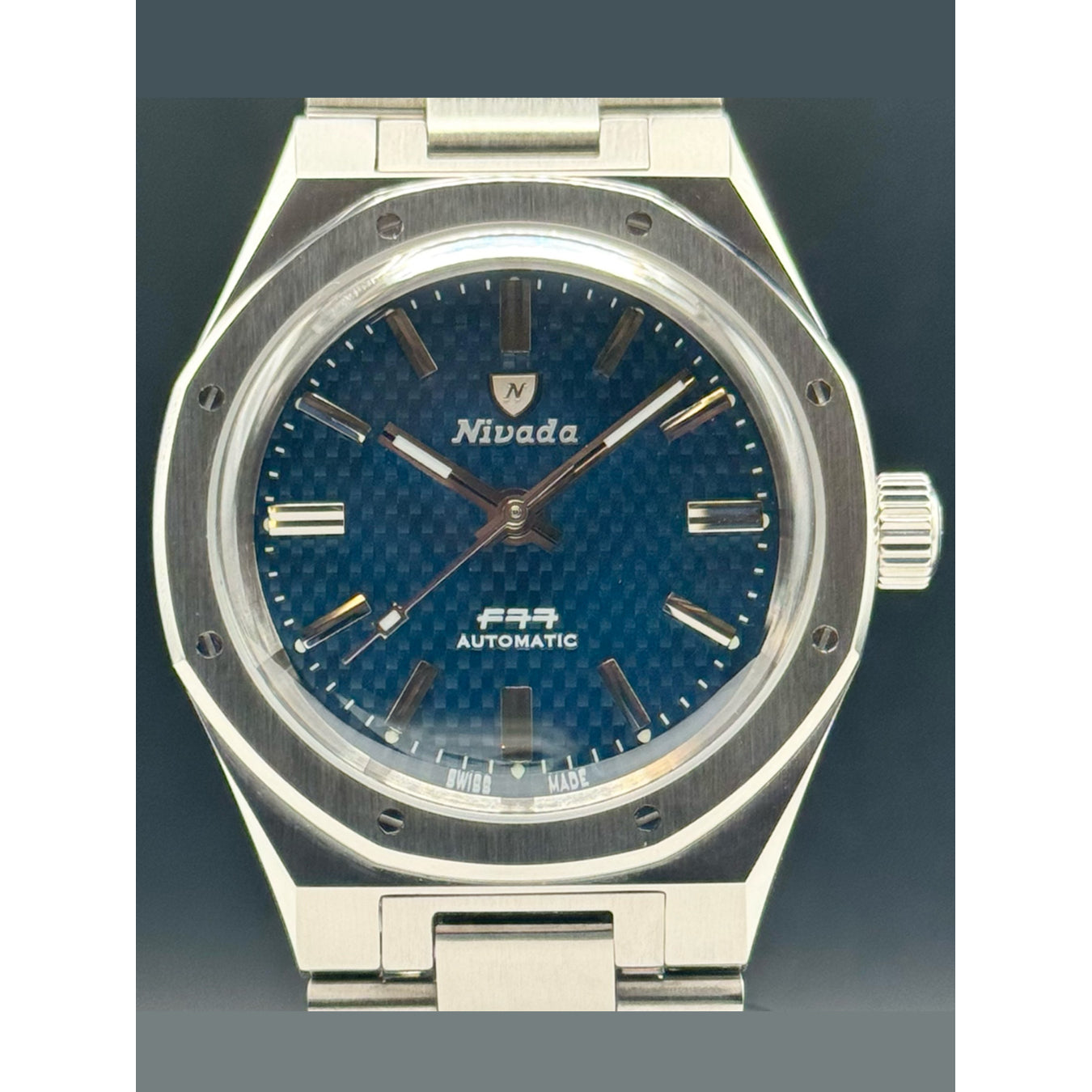 Nivada Grenchen 68001A77 F77 Blue Dial