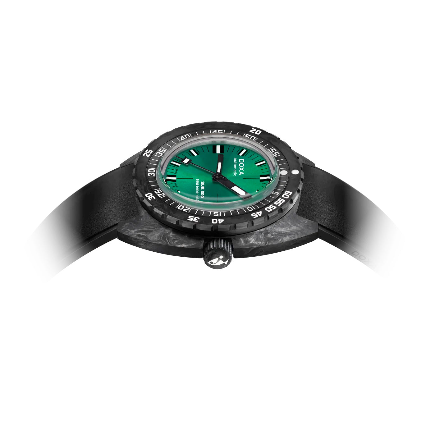 DOXA Sub 300 Carbon Sea Emerald 822.70.131.20 on Rubber Strap