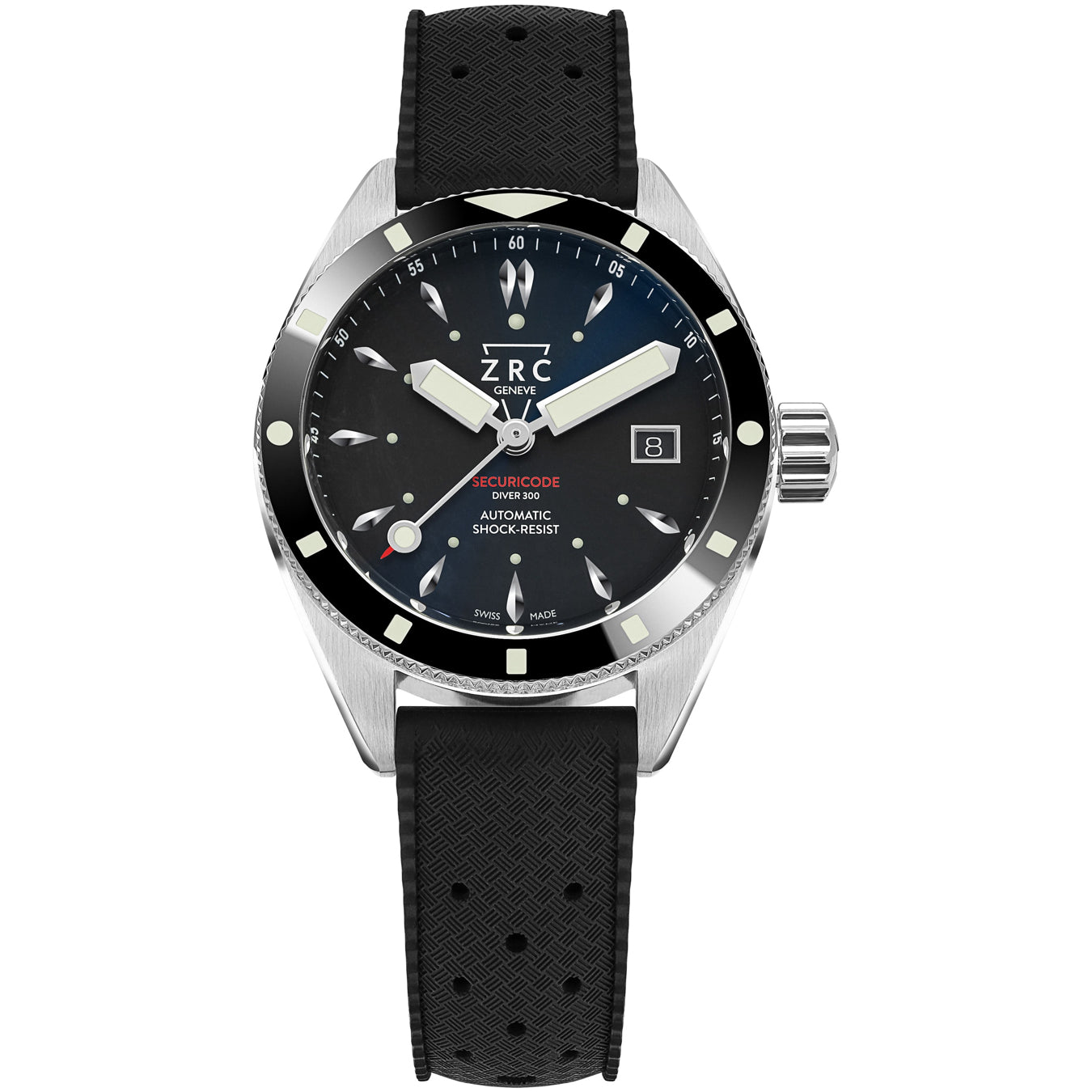 ZRC SC39208 Securicode Diver300 on Rubber Strap - Exquisite Timepieces