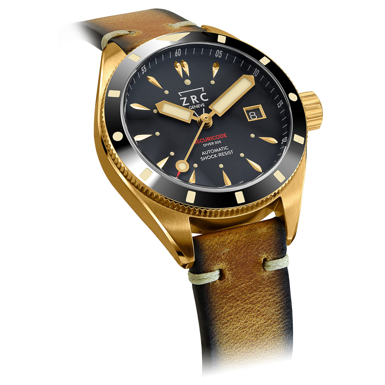 ZRC SC39463 Securicode Diver300 on Leather Strap