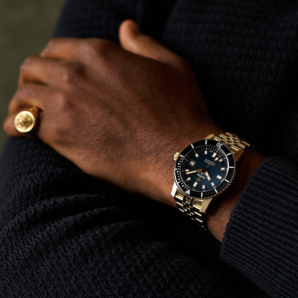 Zodiac ZO9308 Super Sea Wolf Compression Diver Blue Dial 40mm
