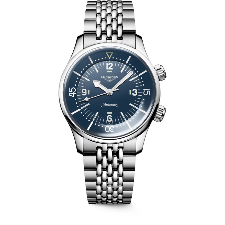Longines L3.764.4.90.7 Legend Diver Blue Dial on Bracelet