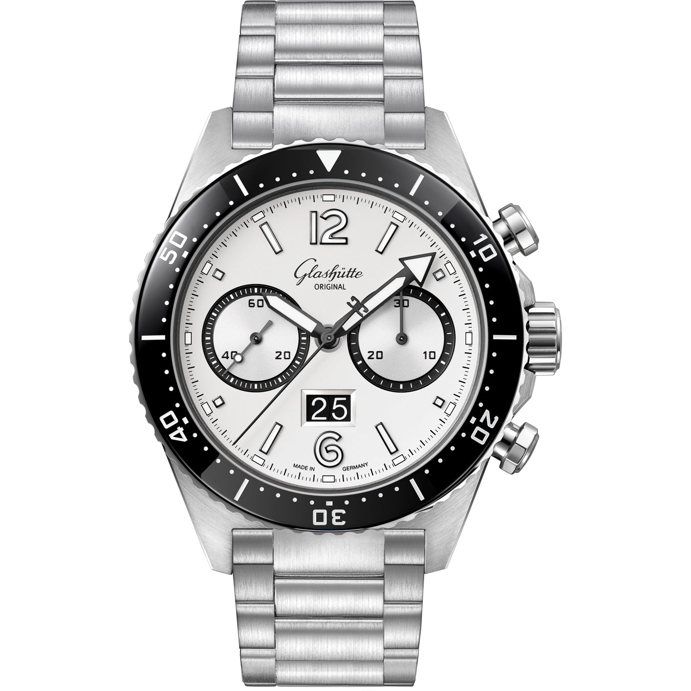 Glashütte Original SeaQ Chronograph "Panda" on Bracelet 1-37-23-03-80-70