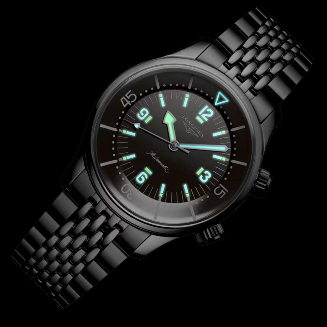 Longines L3.764.4.99.6 Legend Diver Grey Dial on Bracelet