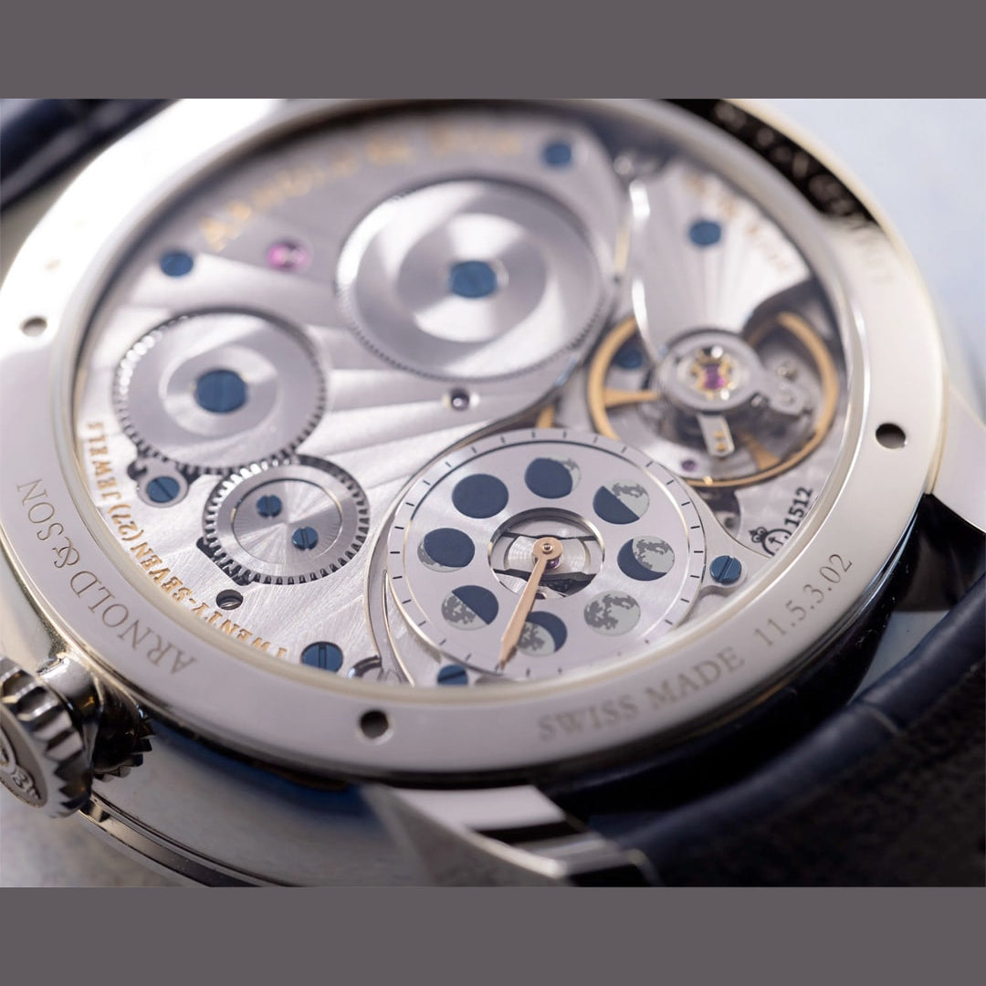 Arnold & Son 1GLBX.U01A.C200X Perpetual Moon 41.5 Platinum Blue Stellar Rays