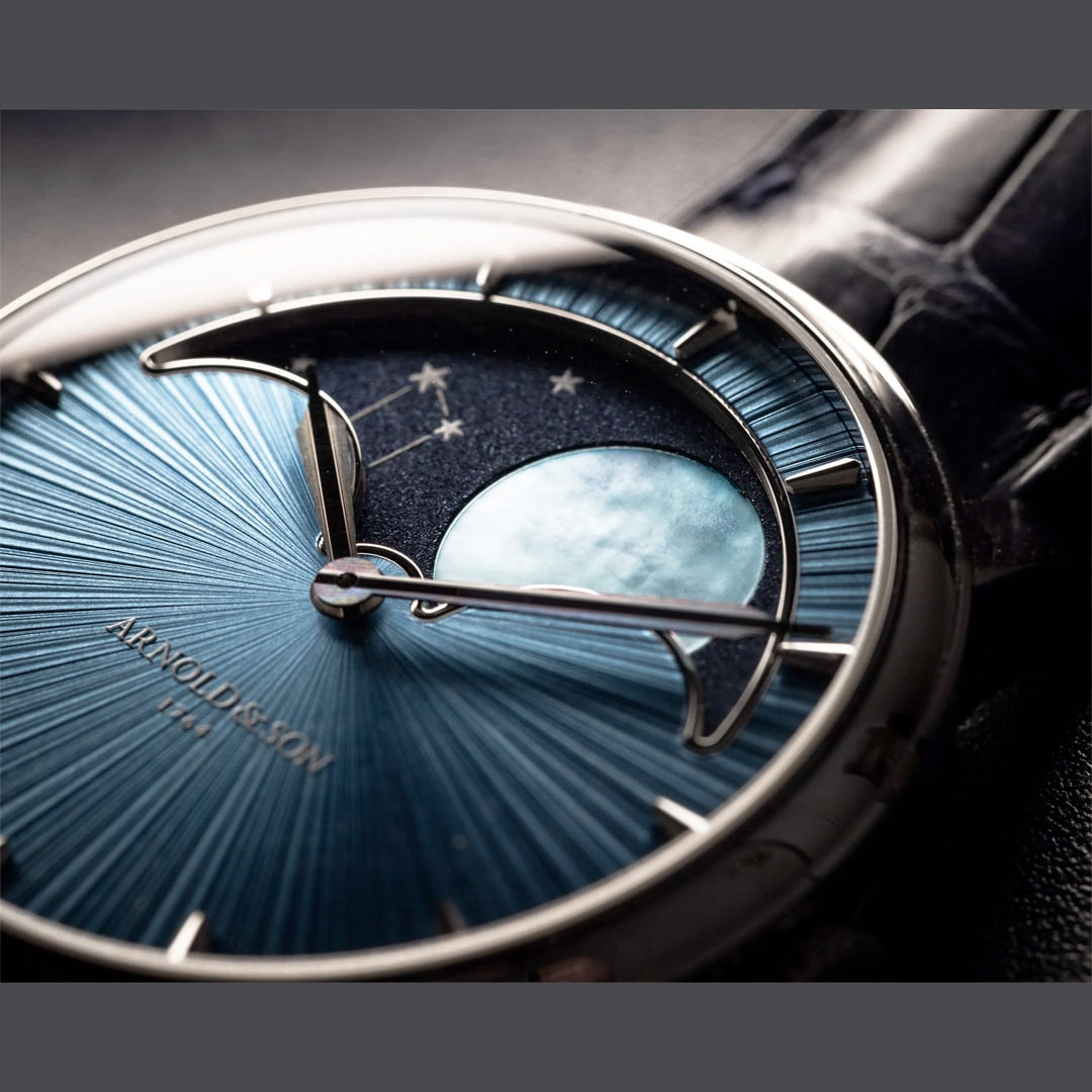 Arnold & Son 1GLBX.U01A.C200X Perpetual Moon 41.5 Platinum Blue Stellar Rays