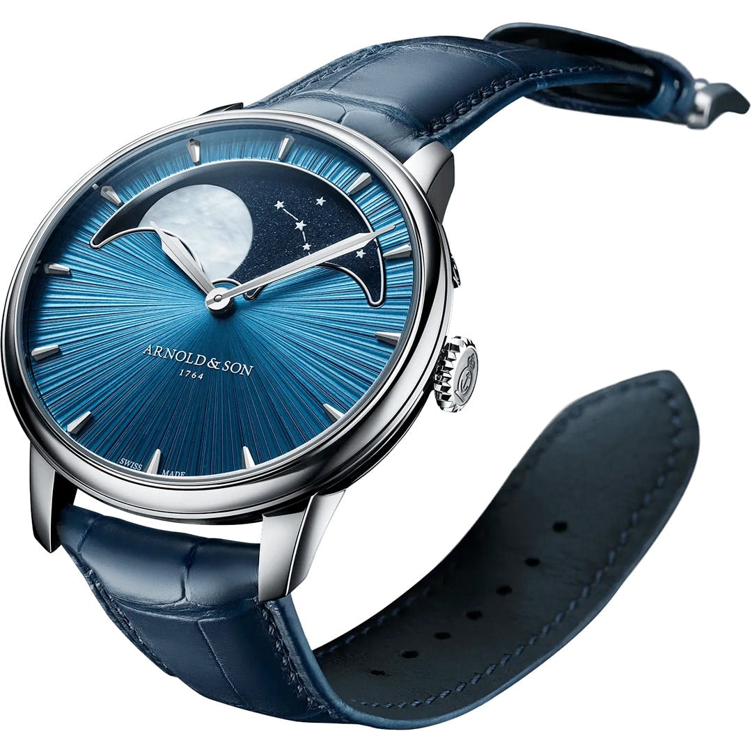 Arnold & Son 1GLBX.U01A.C200X Perpetual Moon 41.5 Platinum Blue Stellar Rays